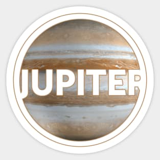 Planet Jupiter with lettering gift space idea Sticker